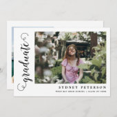 Invitation Simple Script Modern 2 Photo Graduation Party (Devant / Derrière)