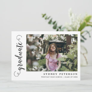 Invitation Simple Script Modern 2 Photo Graduation Party