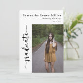 Invitation Simple Script Moderne 2 Photo de Remise de Diplôme (Debout devant)