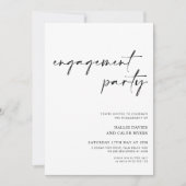 Invitation Simple script moderne Black White Engagement Party (Devant)