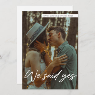 Invitation Simple Script Moderne Nous Avons Dit Oui Photo Mar