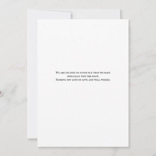 Invitation Simple Script Moderne Nous L'Avons Fait Photo Mari (Dos)