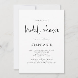 Invitation Simple Script noir blanc n'importe quelle couleur