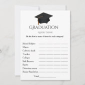 Invitation Simple script penser rapide fête de graduation jeu (Devant)