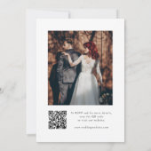 Invitation Simple Script Typographique Élégant Photo Mariage (Dos)