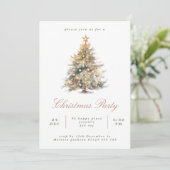 Invitation Simple Script Watercolor Christmas Tree Party (Debout devant)