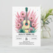 Invitation Simple Serenade Guitare Anniversaire (Debout devant)