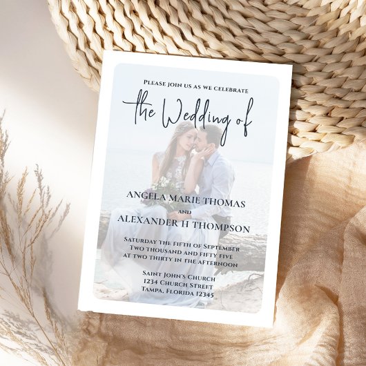 Invitation Simple simple vert QR Code élégant minimal RSVP