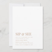 Invitation simple Sip and See Party avec Floral (Devant)