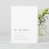 Invitation simple Sip and See Party avec Floral (Debout devant)