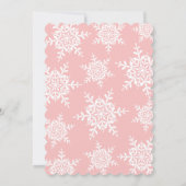 Invitation Simple Snowflake rose Élégant Baby shower (Dos)