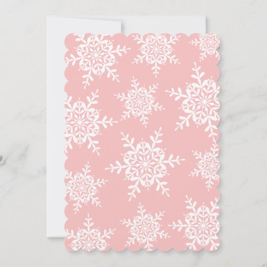 Invitation Simple Snowflake rose Élégant Baby shower (Dos)