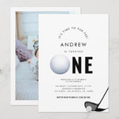 Invitation Simple Sport Par Tee Golf 1ère fête d'anniversaire (Devant / Derrière)