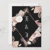 INVITATION SIMPLE STYLE BOHO MARIAGE FLORAL NOIR (Devant)