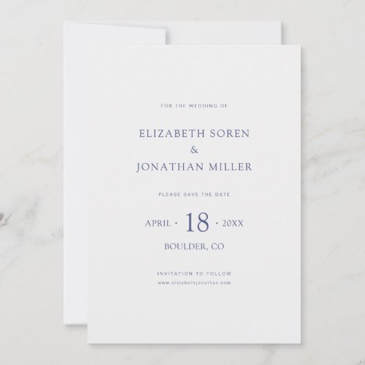Invitation Simple style moderne photo mariage Enregistrer la  (Dos)