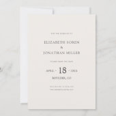 Invitation Simple style moderne photo mariage Enregistrer la (Dos)