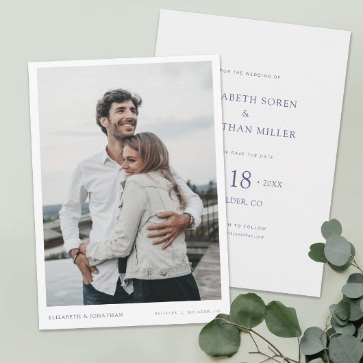 Invitation Simple style moderne photo mariage Enregistrer la