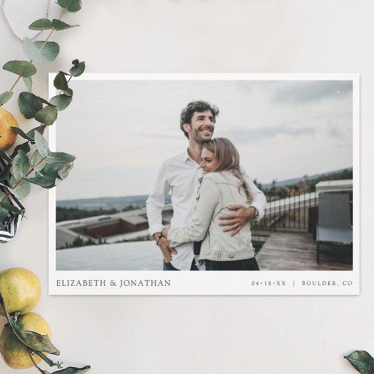 Invitation Simple style moderne photo mariage Enregistrer la