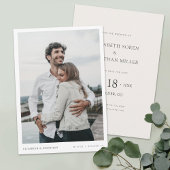 Invitation Simple style moderne photo mariage Enregistrer la