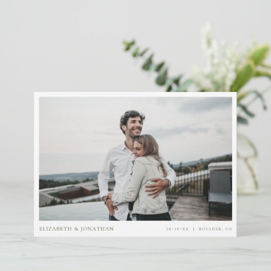 Invitation Simple style moderne photo mariage Enregistrer la (Debout devant)