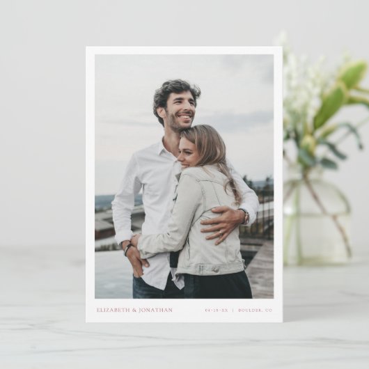 Invitation Simple style moderne photo mariage Enregistrer la  (Debout devant)