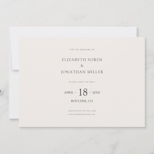 Invitation Simple style moderne photo mariage Enregistrer la  (Dos)