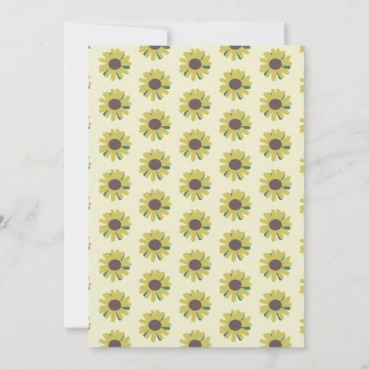 Invitation Simple Sunflower Script Vert Jaune Mariage dans (Dos)