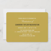 Invitation Simple superposition de GRAD blanc moderne pour un (Dos)