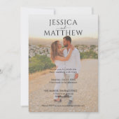 Invitation Simple superposition de photo de mariage (Devant)