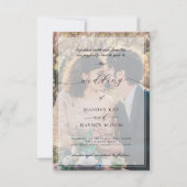 Invitation Simple superposition noir et blanc Photo élégant d (Devant)