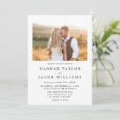 Invitation Simple superposition photo en noir et blanc Mariag (Debout devant)