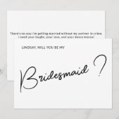 Invitation Simple & Sweet Demande de témoin de mariage Photo (Devant / Derrière)