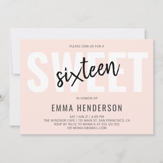Invitation Simple Sweet moderne 16 (Devant)