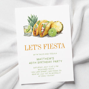Invitation Simple Tacos Fête Mexicaine 40e Anniversaire