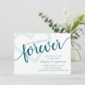 Invitation Simple Teal Forever | Brunch de mariage Green Hear (Debout devant)