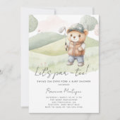 Invitation Simple Teddy Golf permet de faire la fête pour béb (Devant)