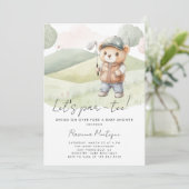 Invitation Simple Teddy Golf permet de faire la fête pour béb (Debout devant)