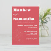 Invitation Simple Terracota Floral Mariage de calligraphie (Debout devant)