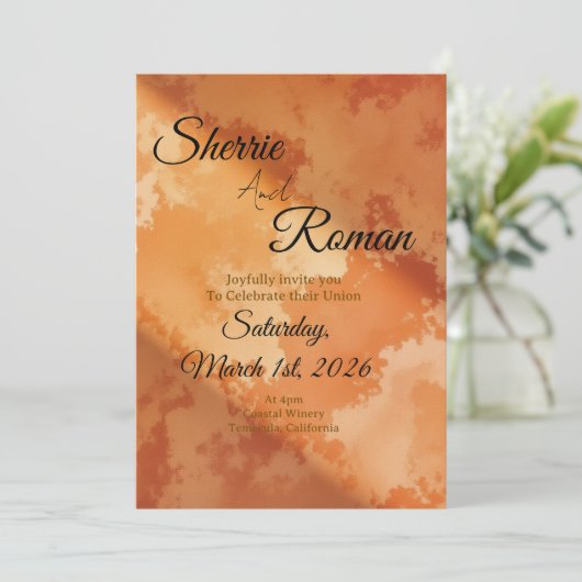 Invitation Simple terracotta invatation (Debout devant)