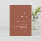 Invitation Simple Terracotta Minimal Chic Mariage (Debout devant)