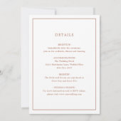 Invitation Simple Terracotta Monogramme Mariage élégant (Dos)