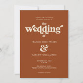Invitation Simple Terracotta Retro Super Boho Mariage (Devant)