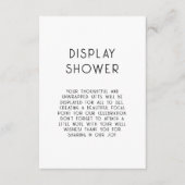 Invitation Simple Texte Noir Blanc Baby Display Douche (Devant)