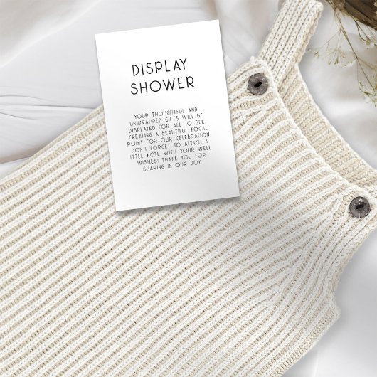 Invitation Simple Texte Noir Blanc Baby Display Douche