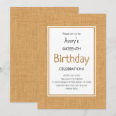 Invitation Simple Texte Orange Anniversaire Texturé (Devant / Derrière)