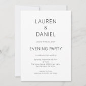 Invitation Simple Texte seulement QR Code Mariage Soirée (Devant)