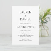 Invitation Simple Texte seulement QR Code Mariage Soirée (Debout devant)