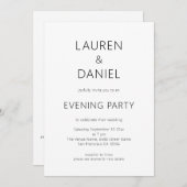 Invitation Simple Texte seulement QR Code Mariage Soirée (Devant / Derrière)