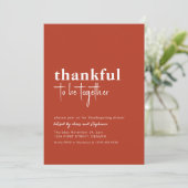 Invitation Simple Thanksgiving Diner Party (Debout devant)