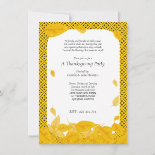 Invitation Simple Thanksgiving Diner Party